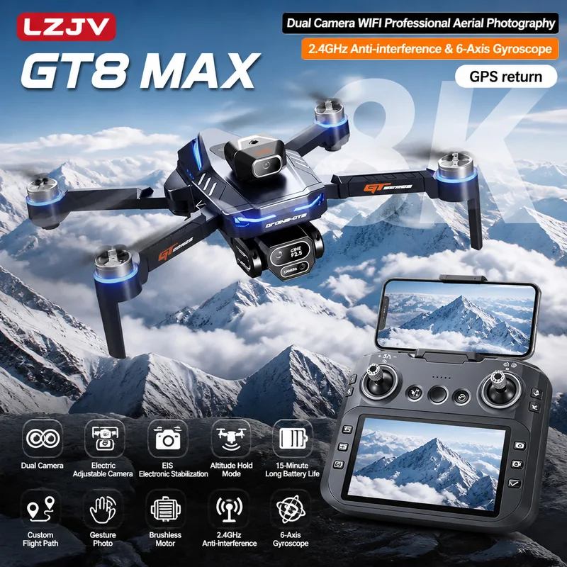 GT8 Max Foldable Drone 8K HD P - Drone Kit With Camera 评论和价格