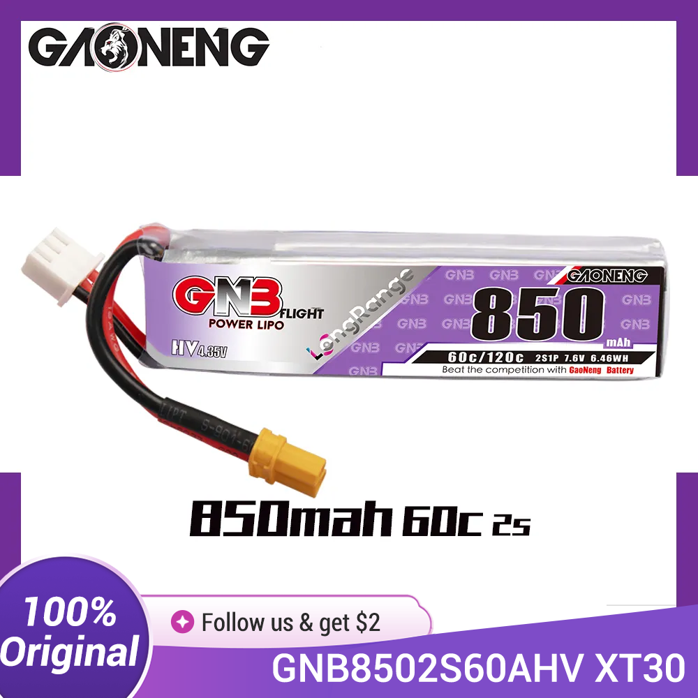 GAONENG GNB LiPo Battery 850mA - Drone Kit Long Range 评论和价格